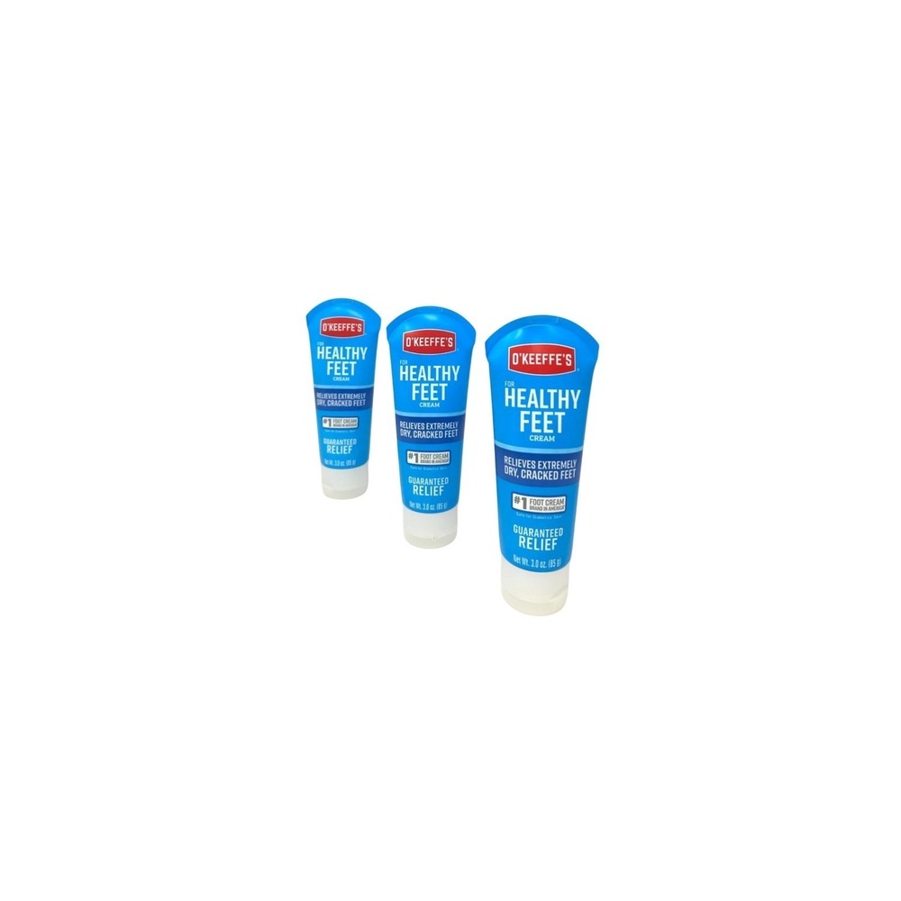 O'Keeffe's Healthy Feet Cream 3.0oz Tubes for Dry Cracked Feet 3 Pack Bundle